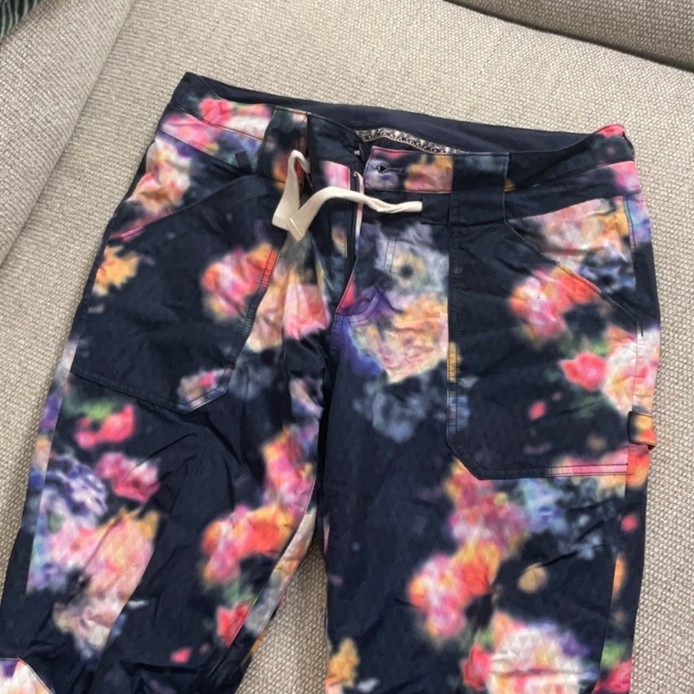 Burton Navy Snow Pants with Multicolor Tie-Dye Accents
